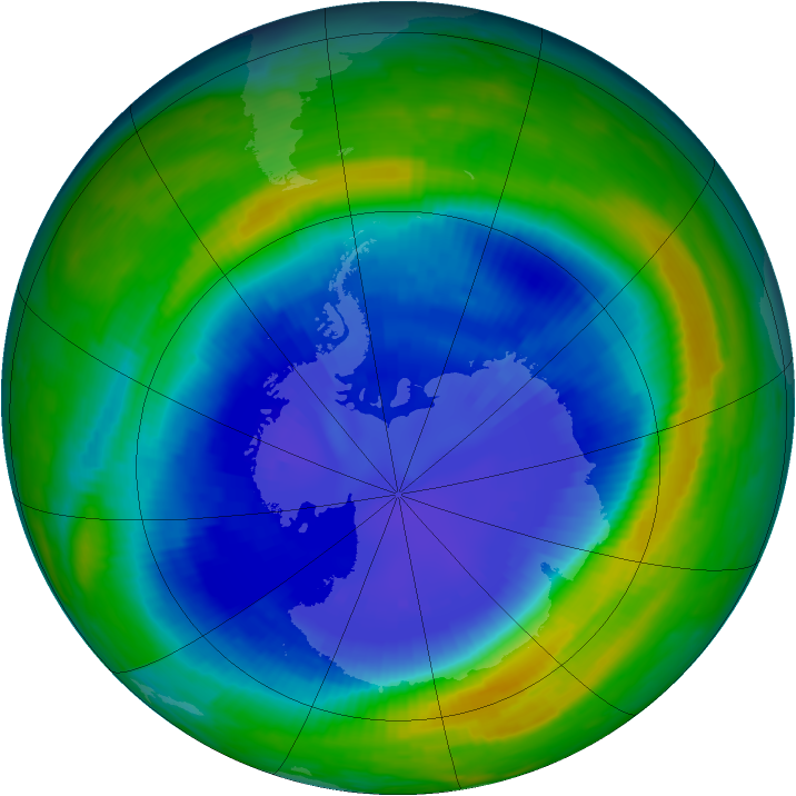 Antarctic ozone map for 06 September 1997